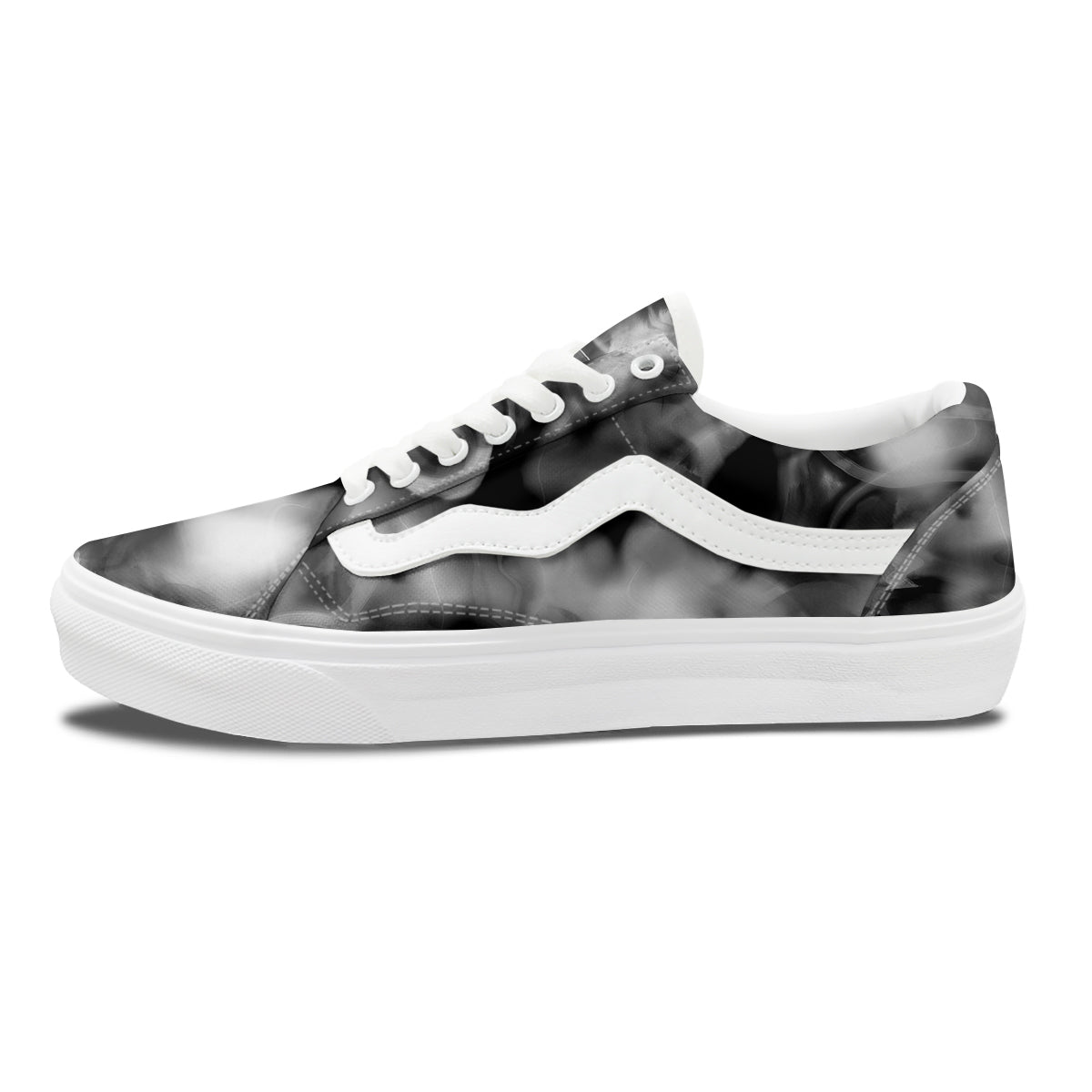 Abstract Psychedelic Liquid Smoke Print Skate Shoes-grizzshop