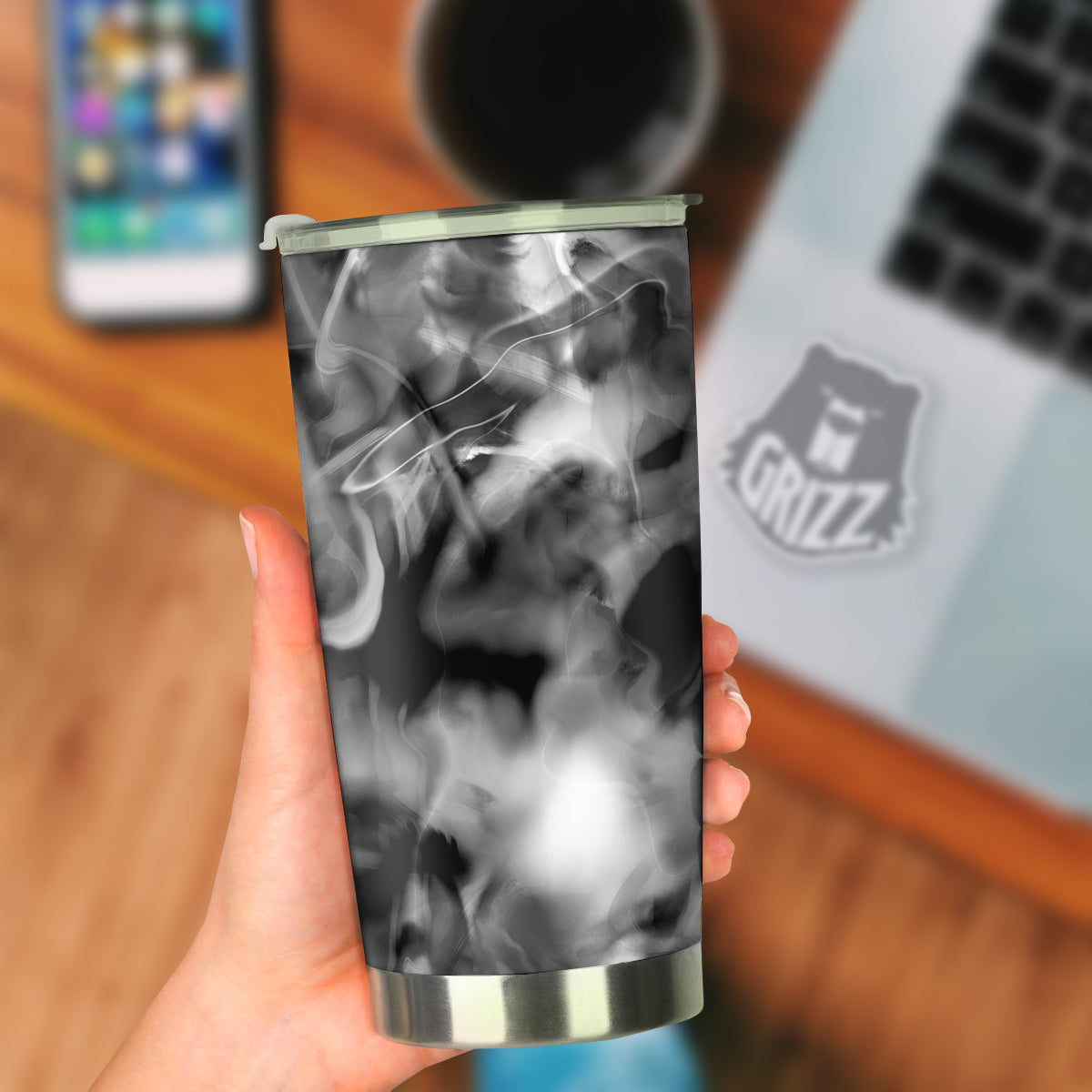 Abstract Psychedelic Liquid Smoke Print Tumbler-grizzshop