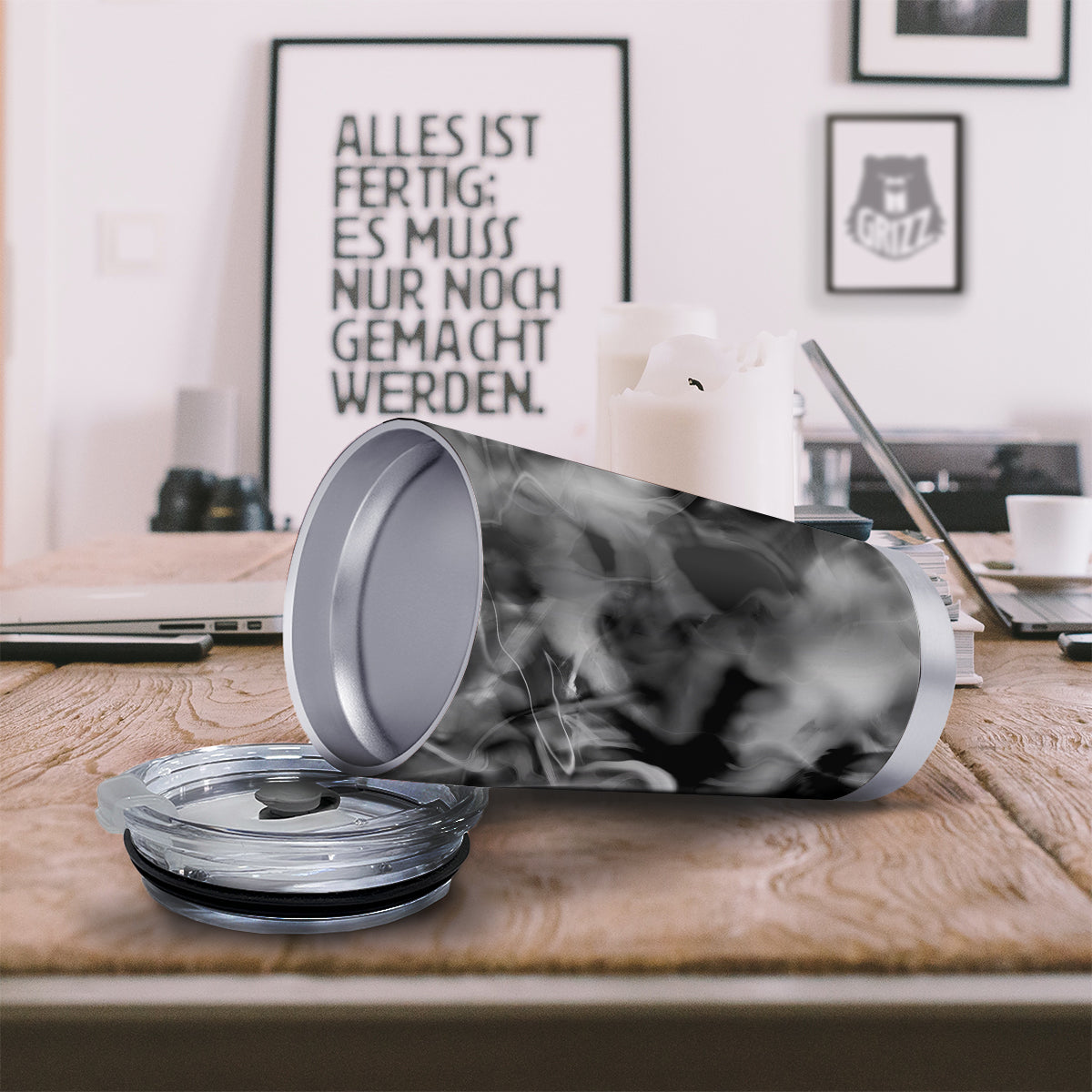 Abstract Psychedelic Liquid Smoke Print Tumbler-grizzshop