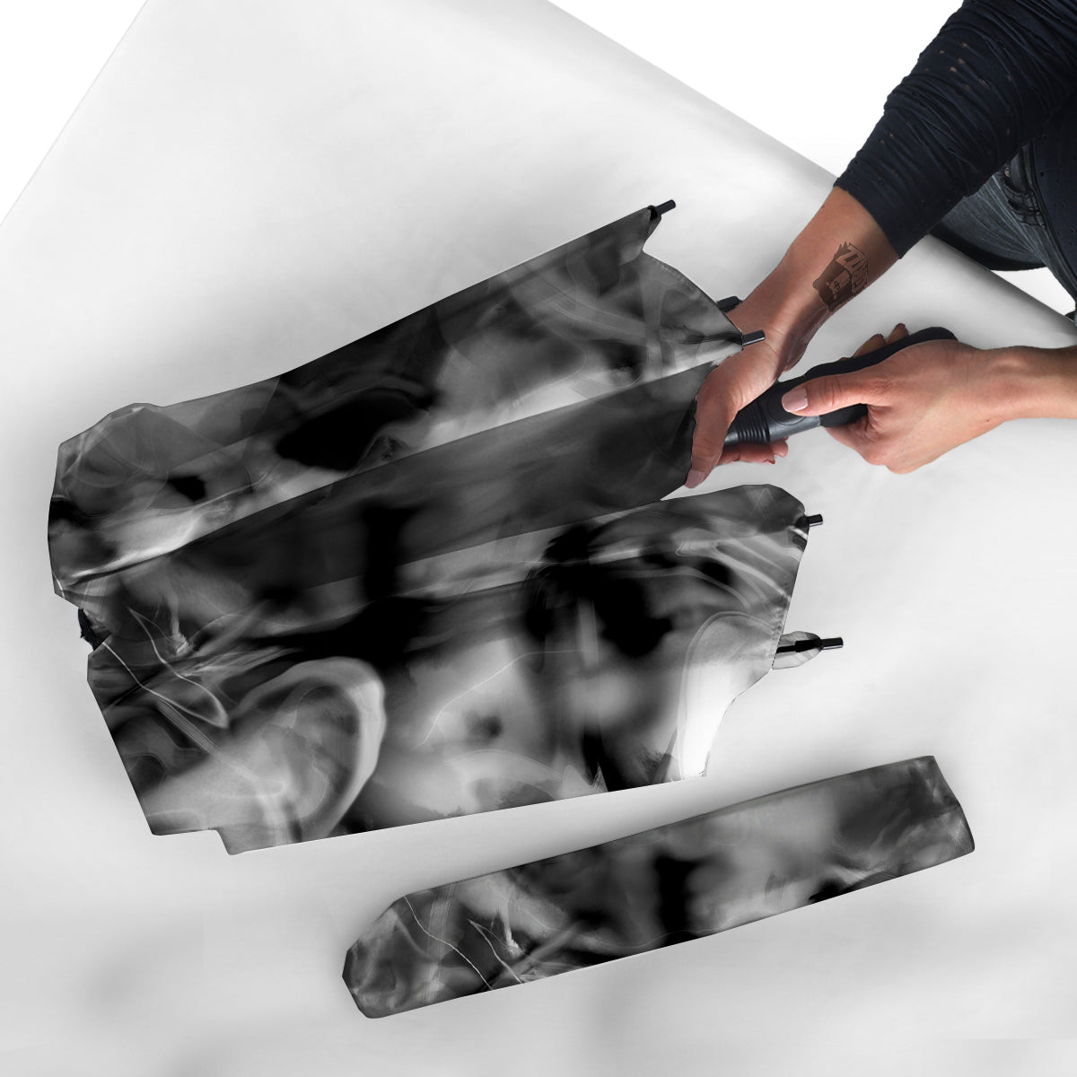 Abstract Psychedelic Liquid Smoke Print Umbrella-grizzshop