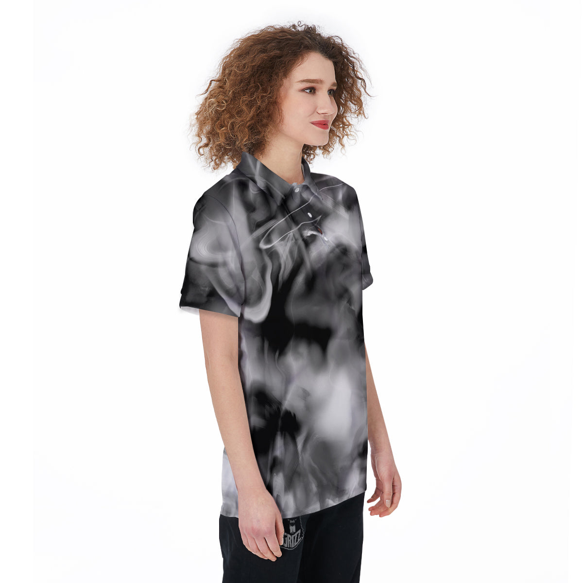 Abstract Psychedelic Liquid Smoke Print Women's Golf Shirts-grizzshop