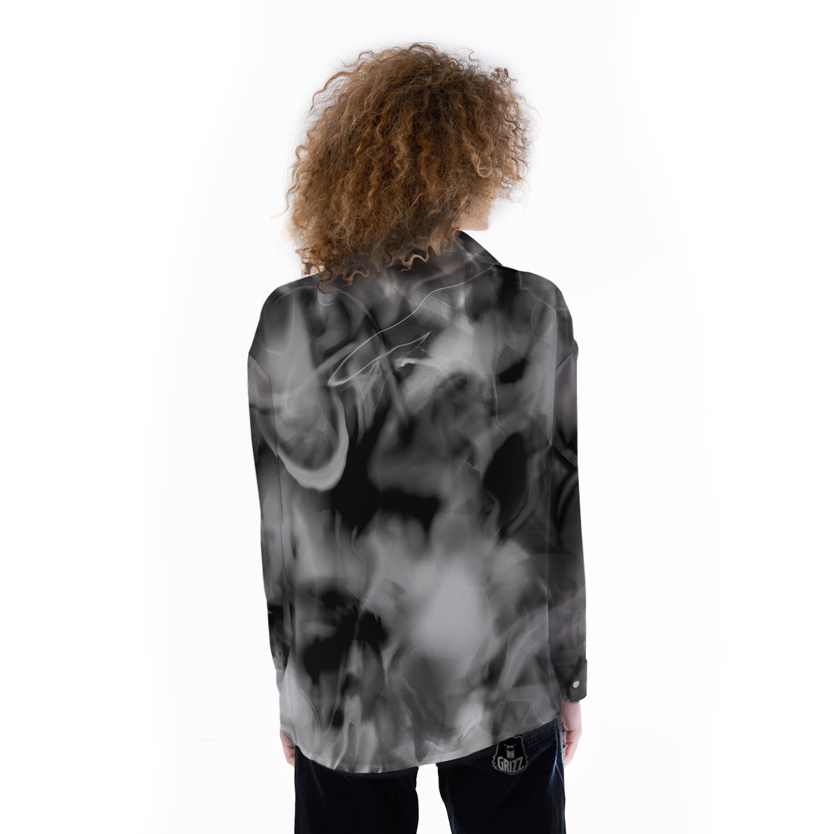 Abstract Psychedelic Liquid Smoke Print Women's Long Sleeve Shirts-grizzshop