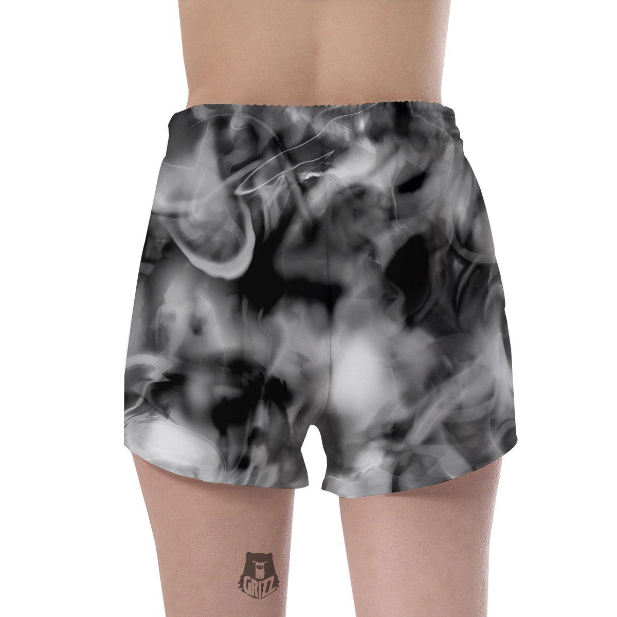 Abstract Psychedelic Liquid Smoke Print Women's Shorts-grizzshop