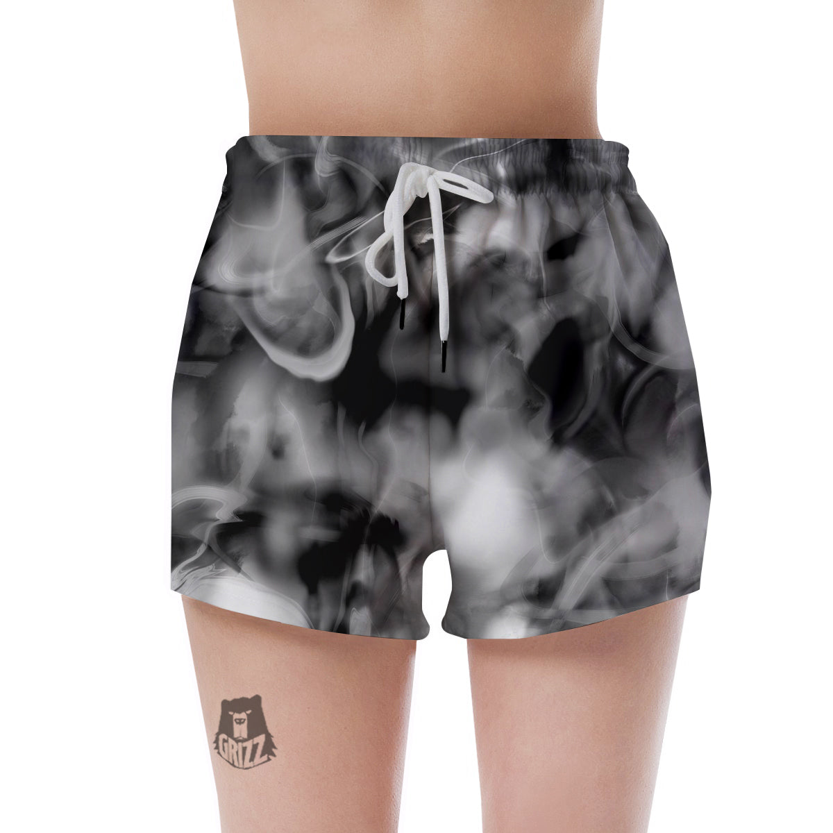 Abstract Psychedelic Liquid Smoke Print Women's Shorts-grizzshop