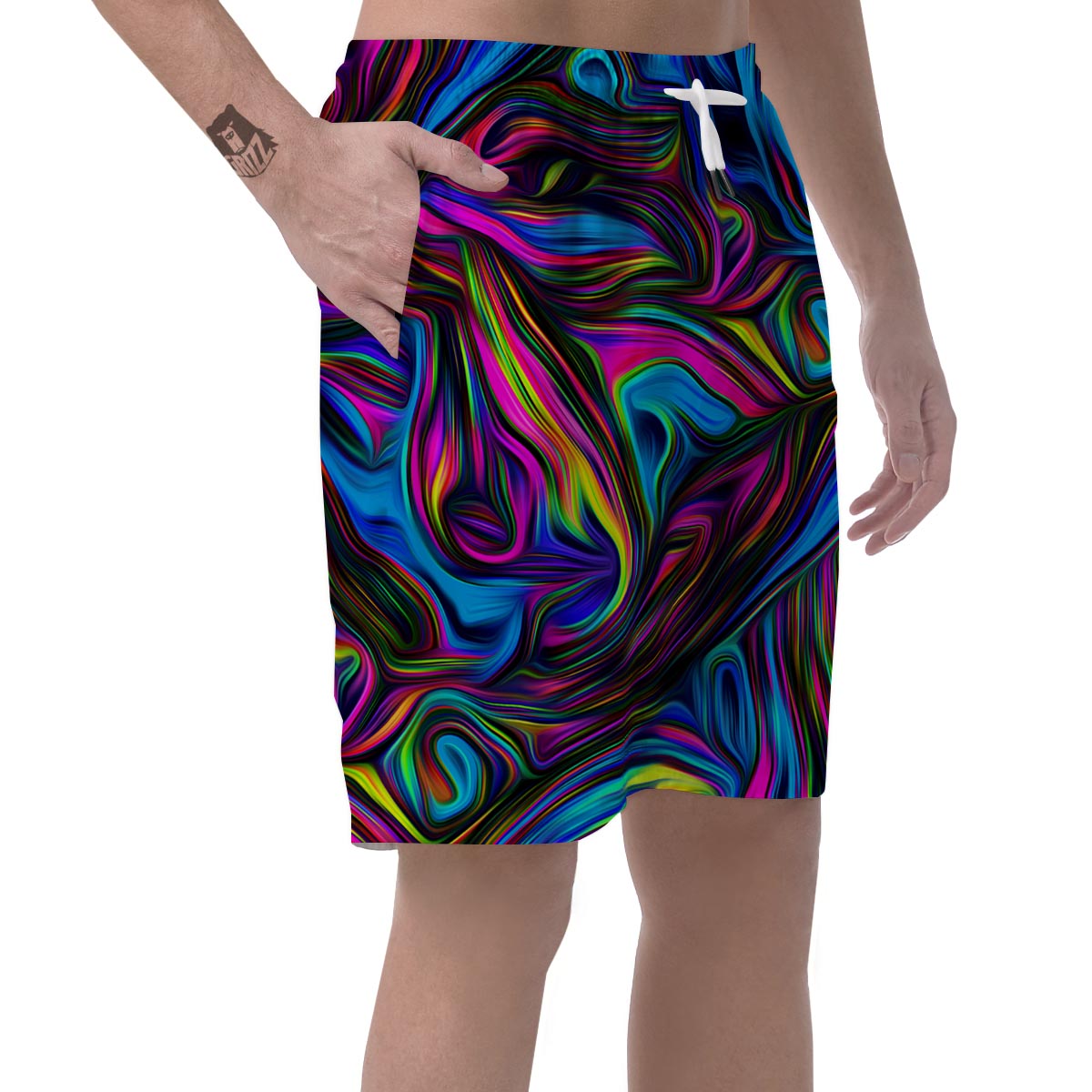 Abstract Psychedelic Men's Shorts-grizzshop