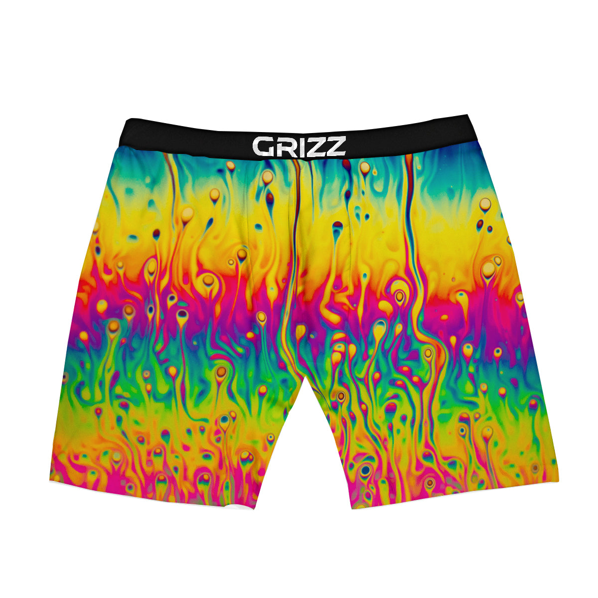 Abstract Psychedelic Rainbow Acid Print Boxer Briefs-grizzshop