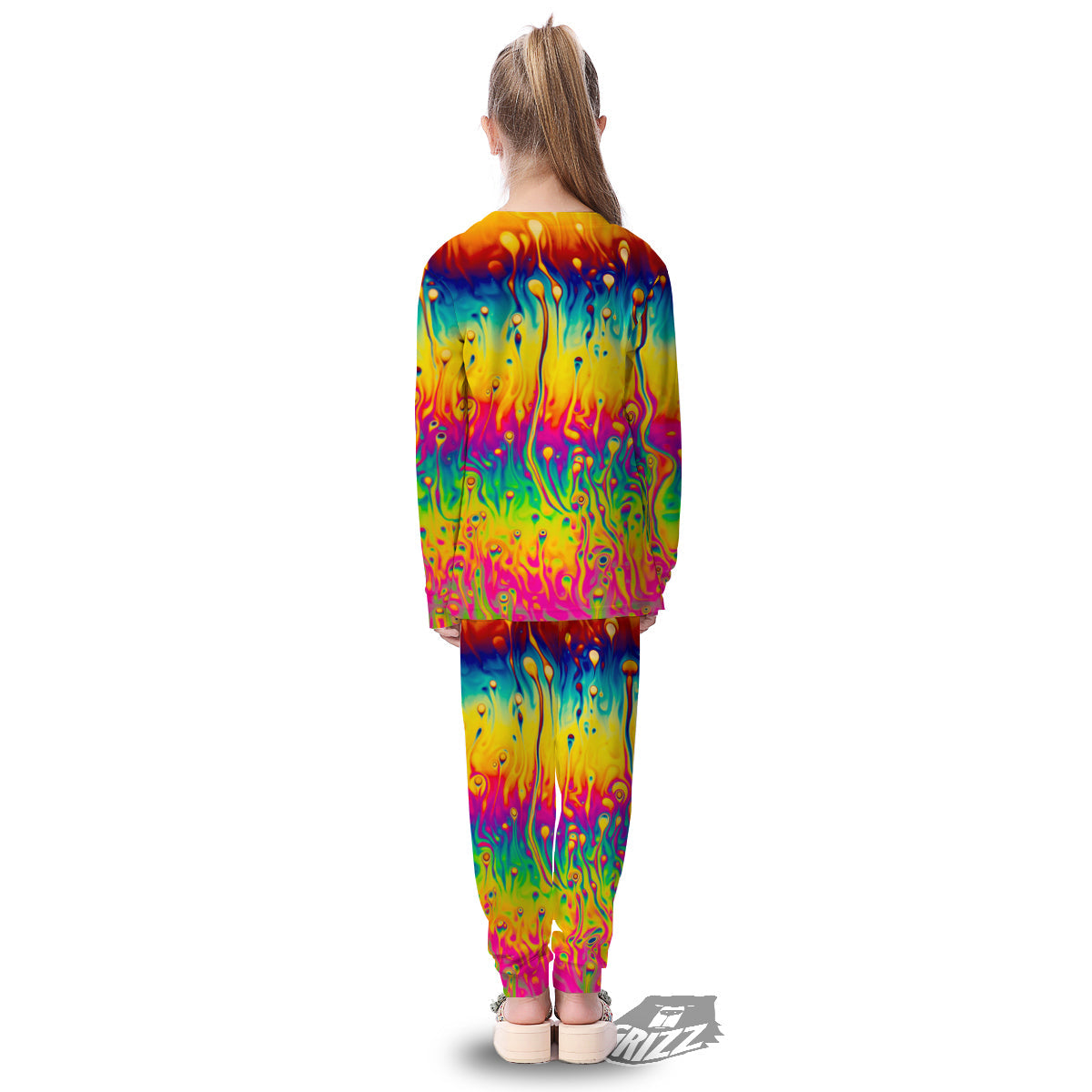 Abstract Psychedelic Rainbow Acid Print Kid's Pajamas-grizzshop