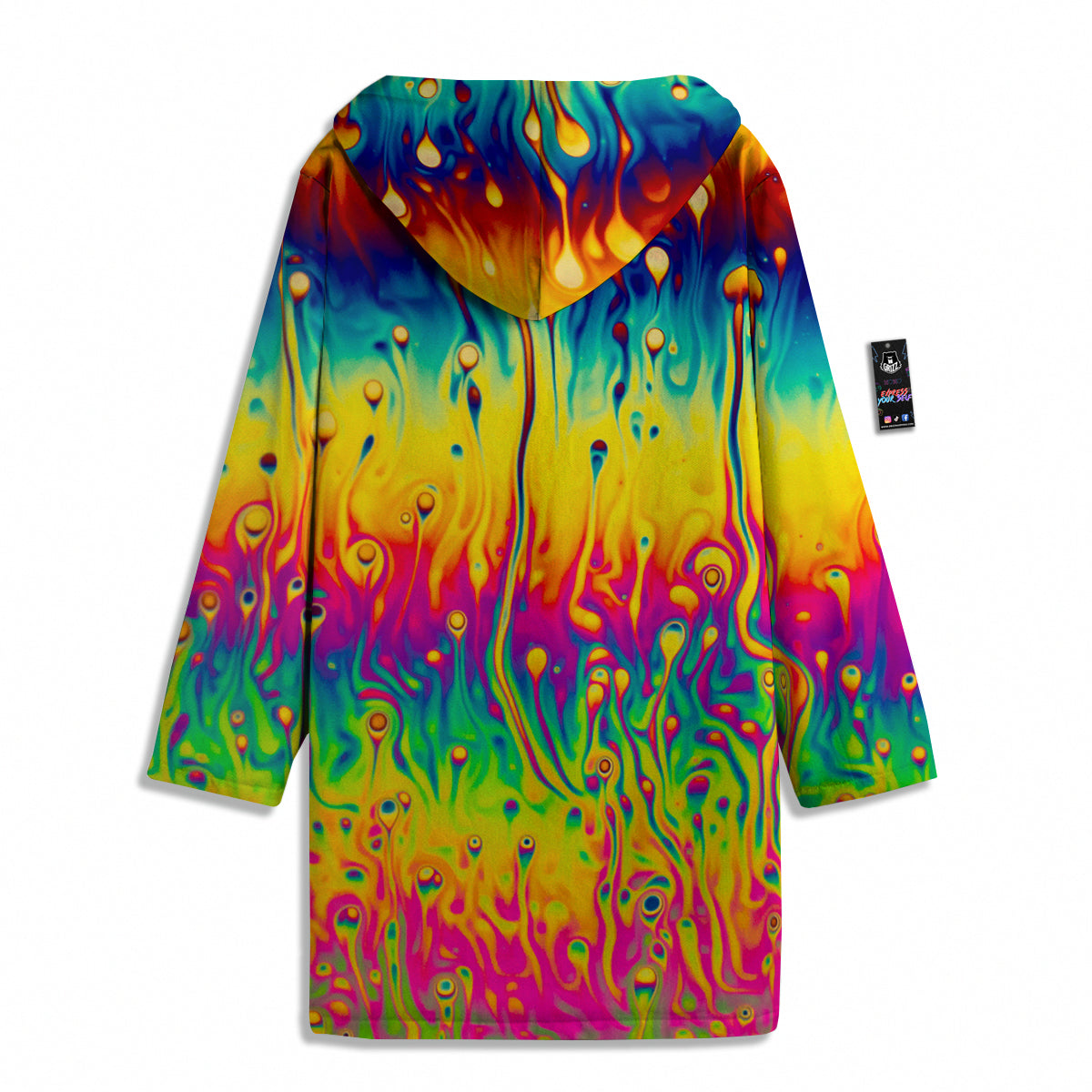 Abstract Psychedelic Rainbow Acid Print Men's Windbreaker Jacket-grizzshop