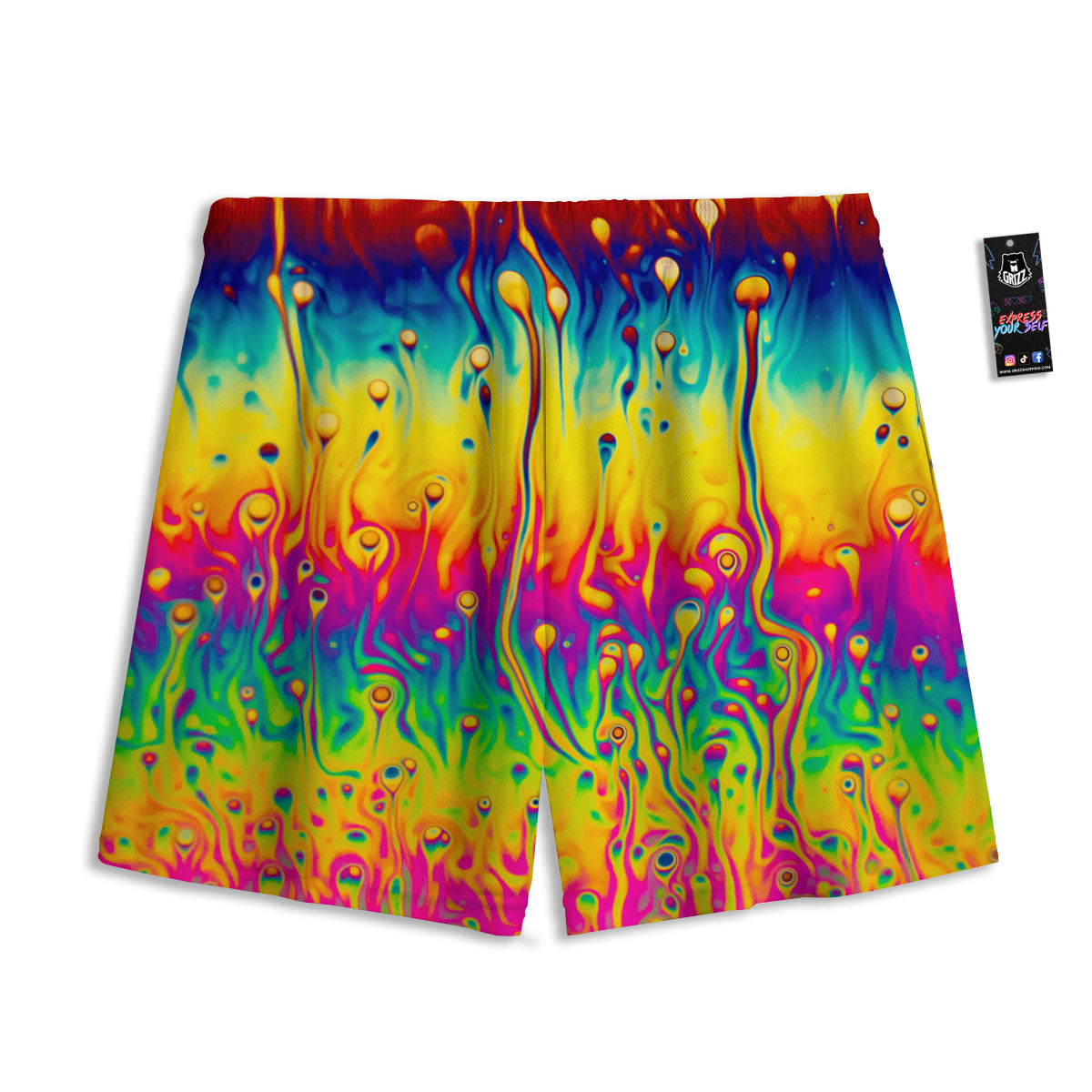 Baby Bear Cartoon Cute Print Pattern Mesh Shorts