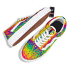 Abstract Psychedelic Rainbow Acid Print Skate Shoes-grizzshop