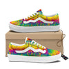 Abstract Psychedelic Rainbow Acid Print Skate Shoes-grizzshop