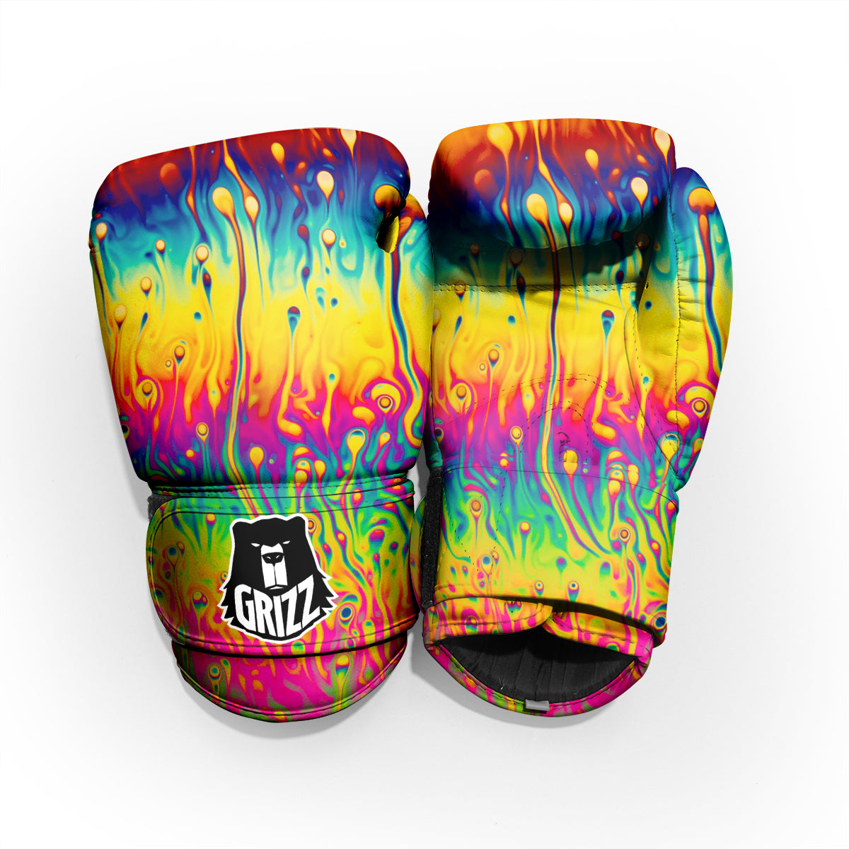 Abstract Psychedelic Rainbow Acid Print Pro Boxing Glove