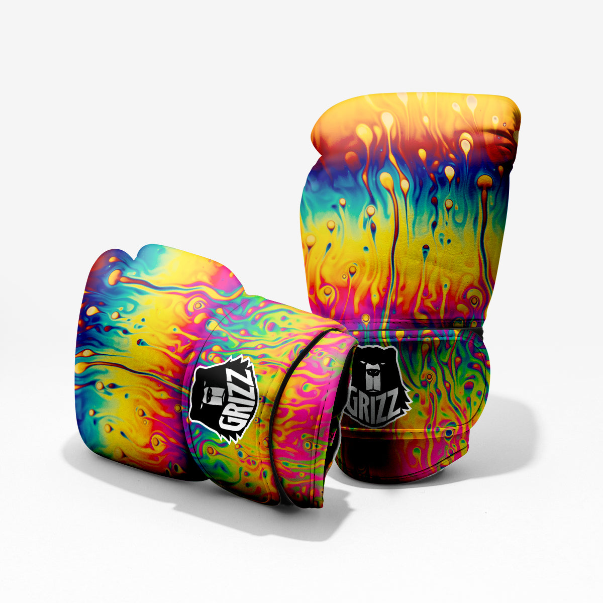 Abstract Psychedelic Rainbow Acid Print Pro Boxing Glove