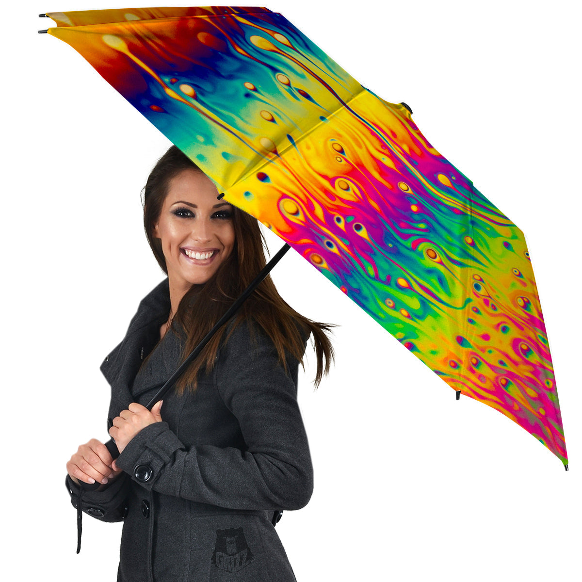 Abstract Psychedelic Rainbow Acid Print Umbrella-grizzshop
