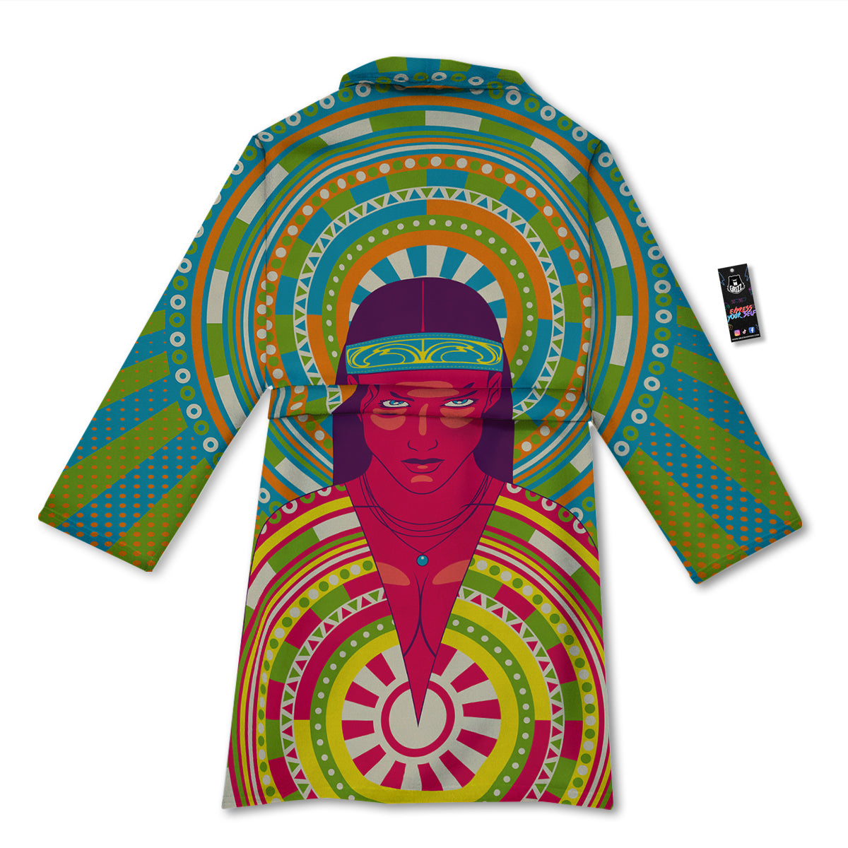 Abstract Psychedelic Women Print Bathrobe-grizzshop