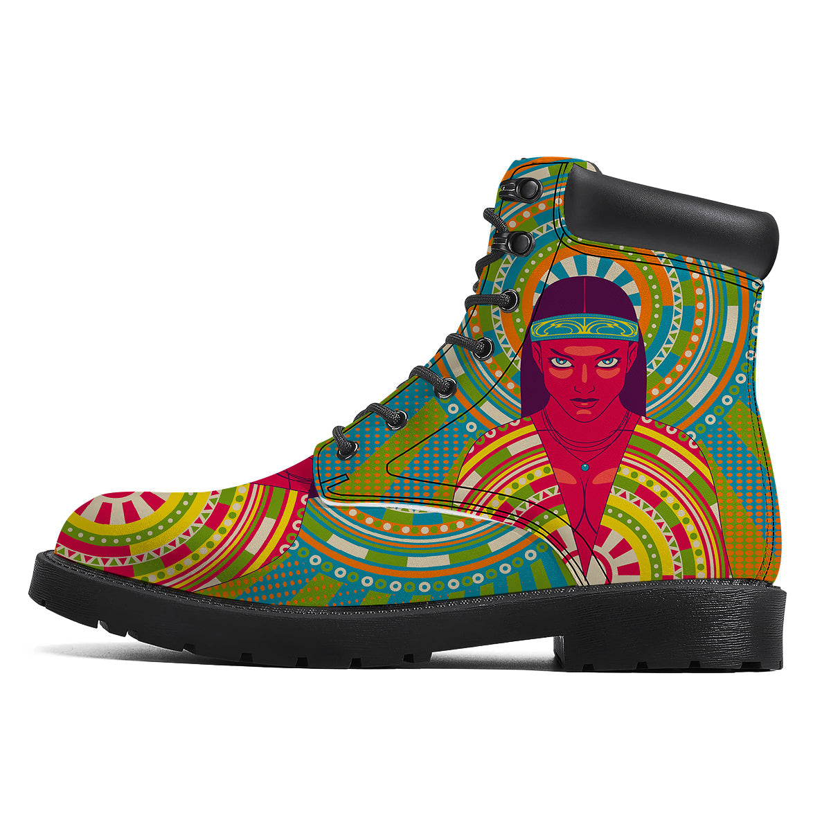 Abstract Psychedelic Women Print Boots-grizzshop