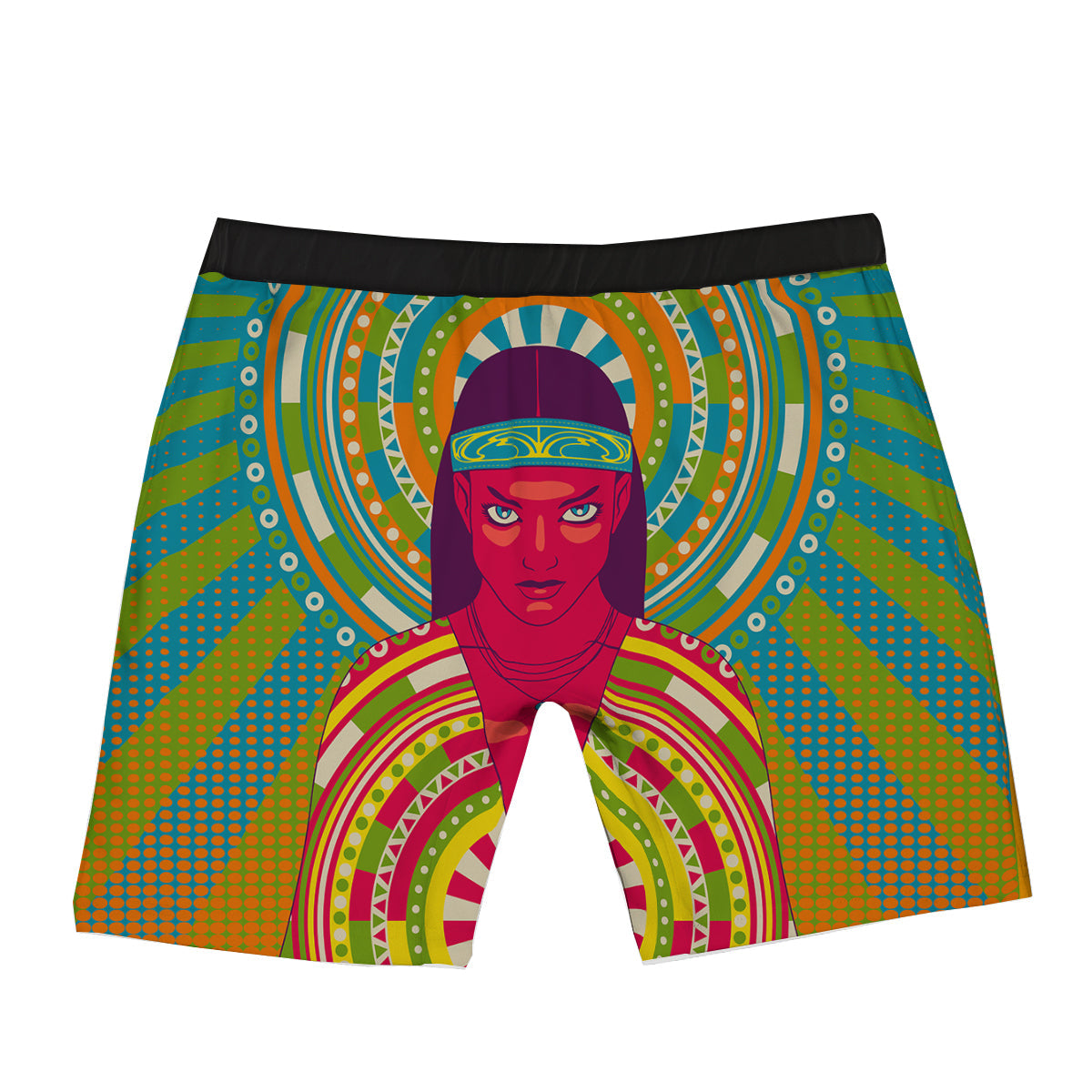 Abstract Psychedelic Women Print Boxer Briefs-grizzshop