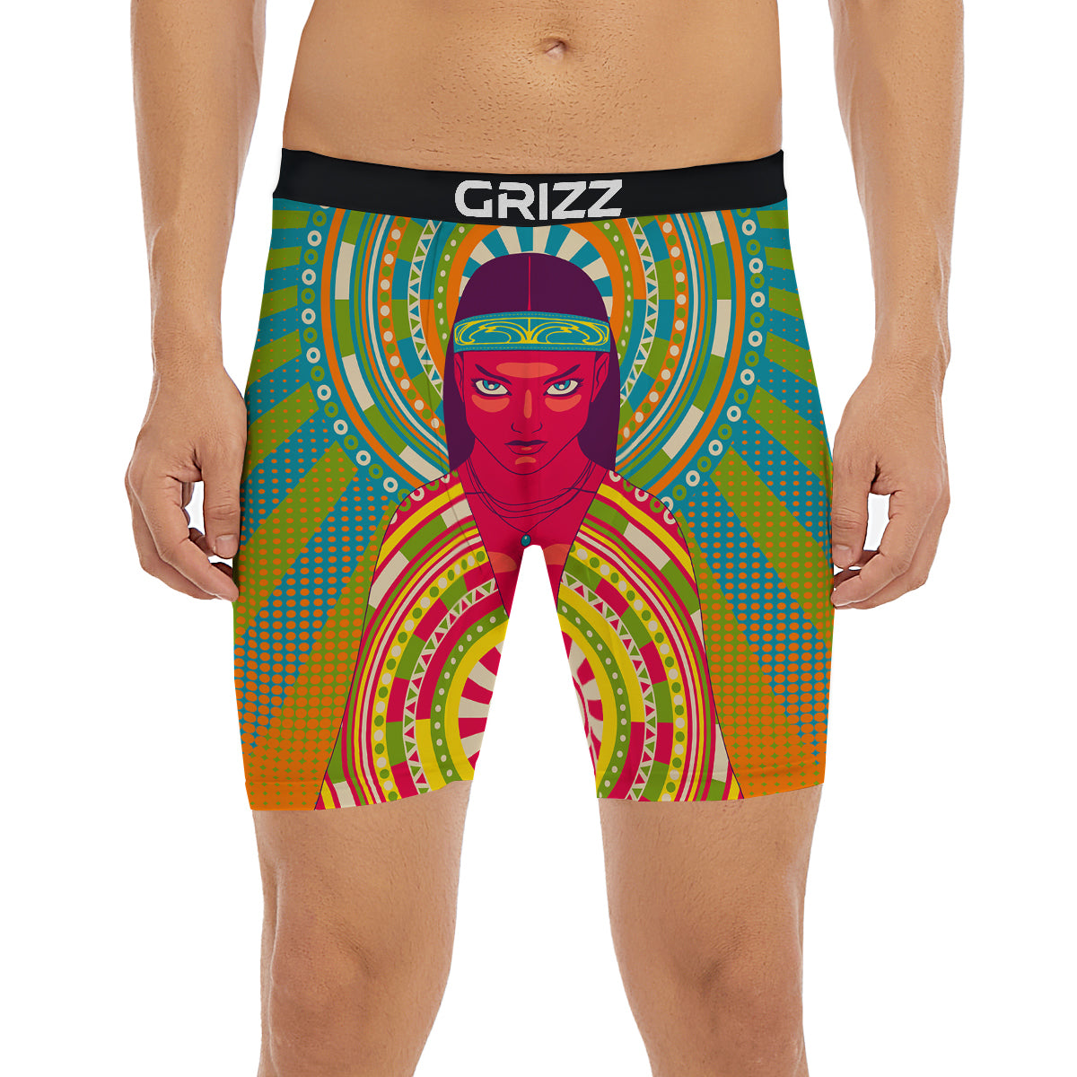 Abstract Psychedelic Women Print Boxer Briefs-grizzshop