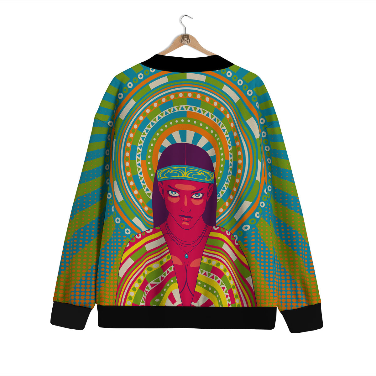 Abstract Psychedelic Women Print Cardigan-grizzshop