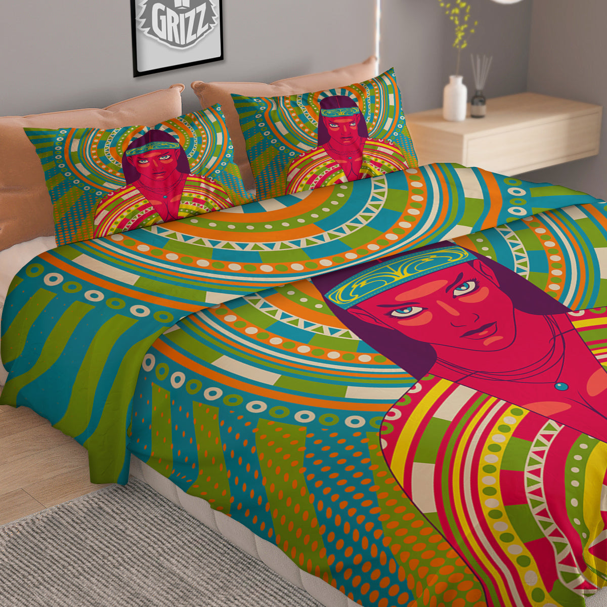 Abstract Psychedelic Women Print Duvet Cover Bedding Set