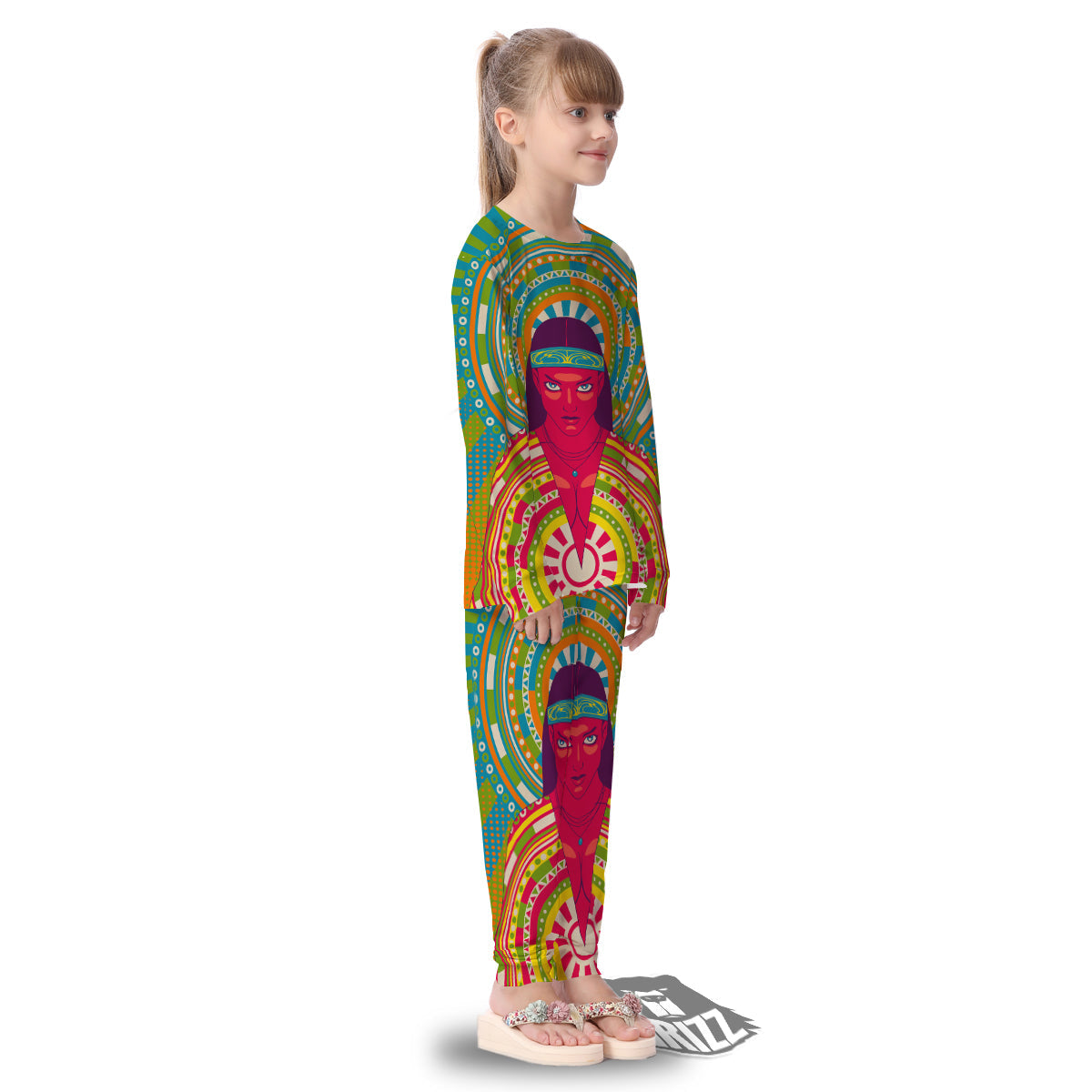 Abstract Psychedelic Women Print Kid's Pajamas-grizzshop