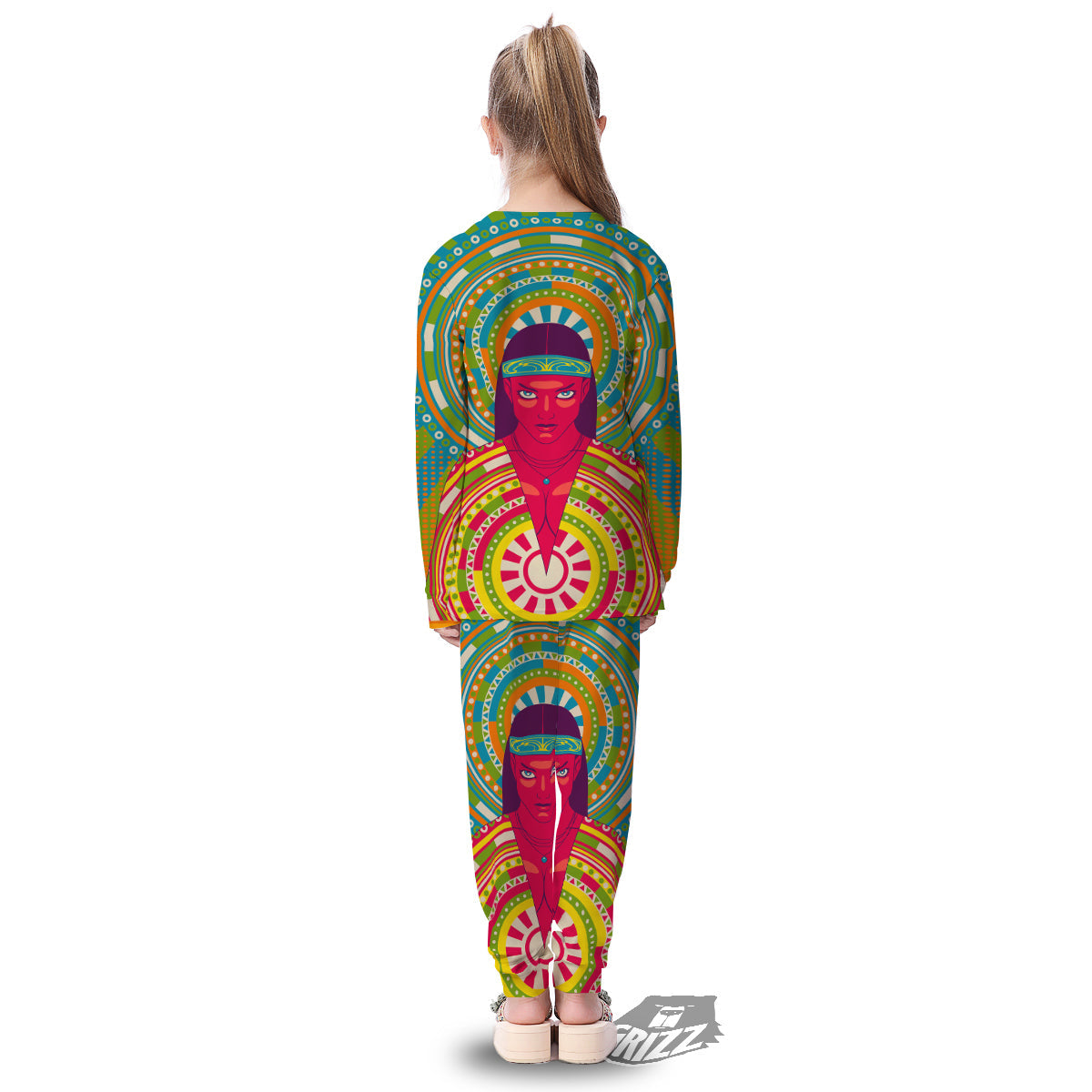 Abstract Psychedelic Women Print Kid's Pajamas-grizzshop