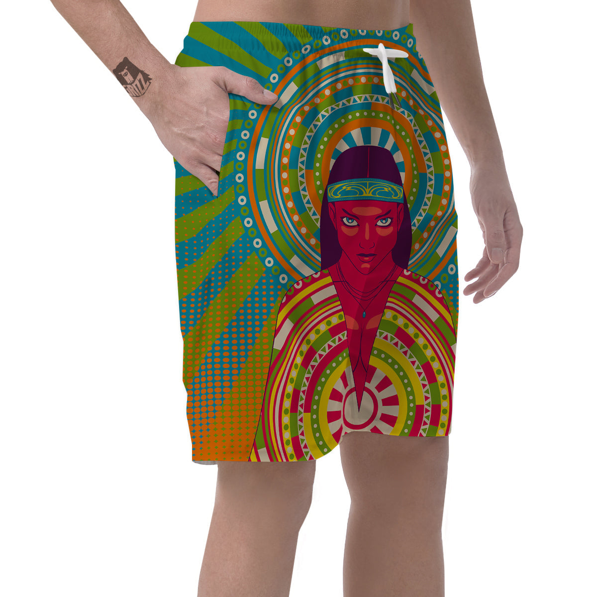 Abstract Psychedelic Women Print Men's Shorts-grizzshop