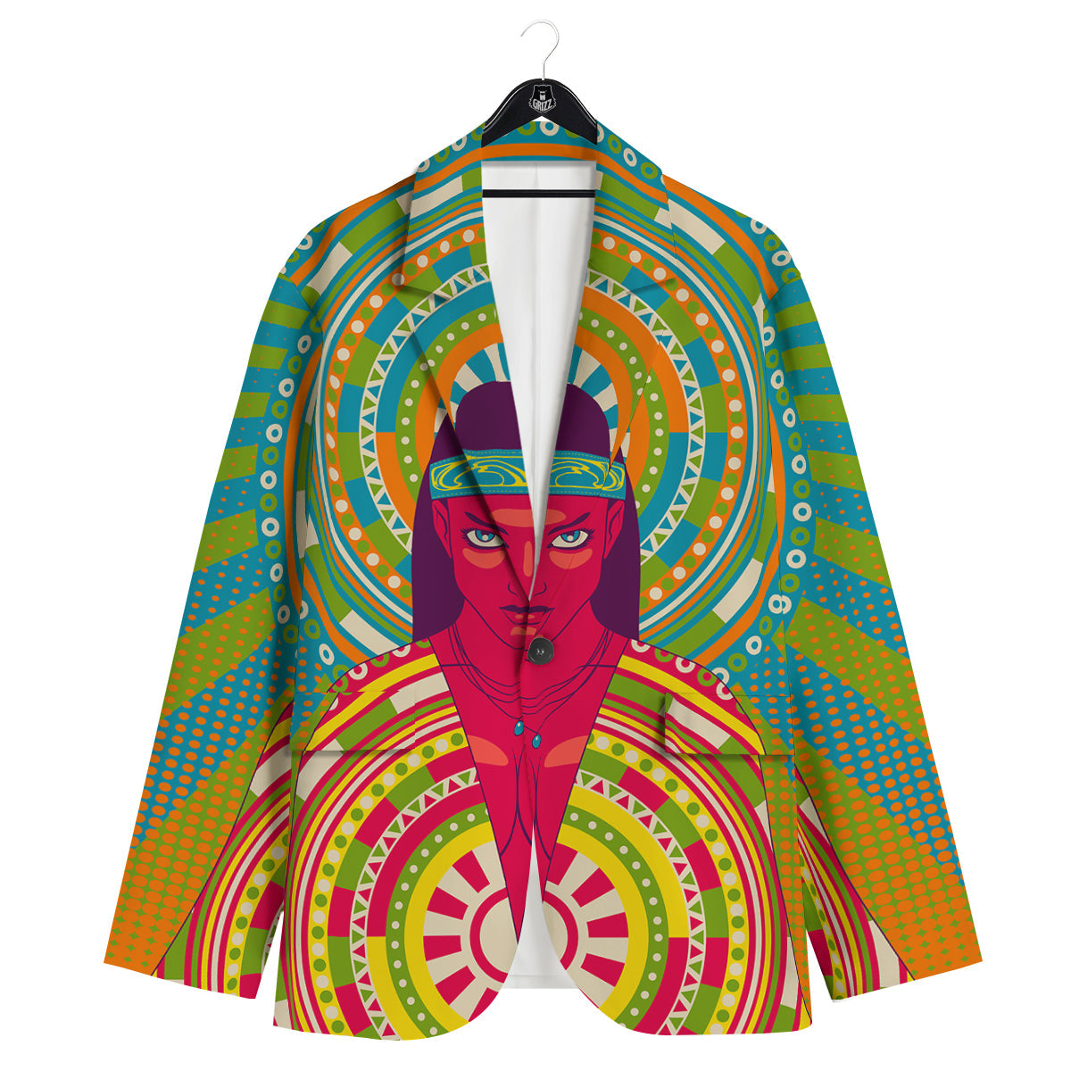 Abstract Psychedelic Women Print Men's Sport Coat-grizzshop