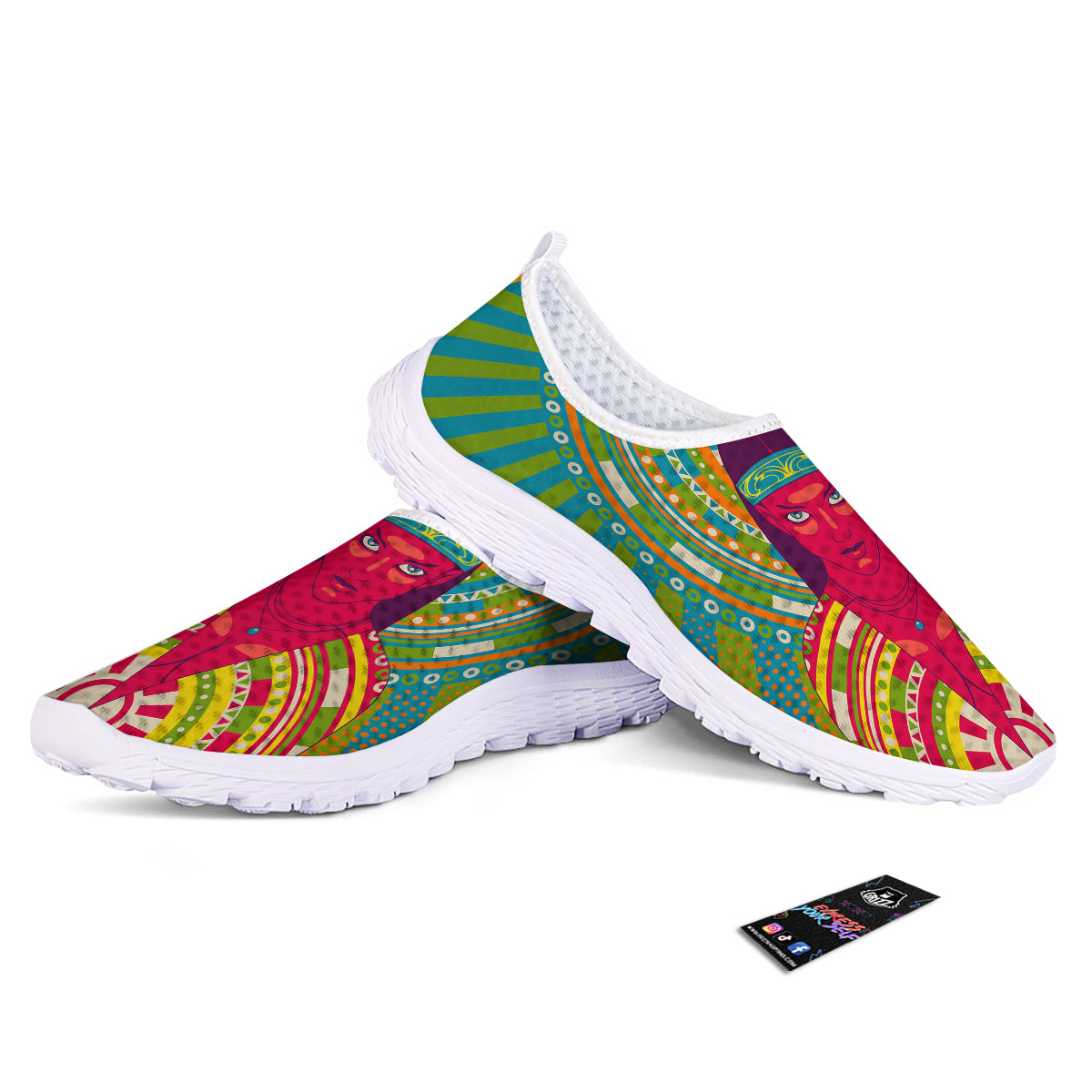 Abstract Psychedelic Women Print Nurse Shoes-grizzshop