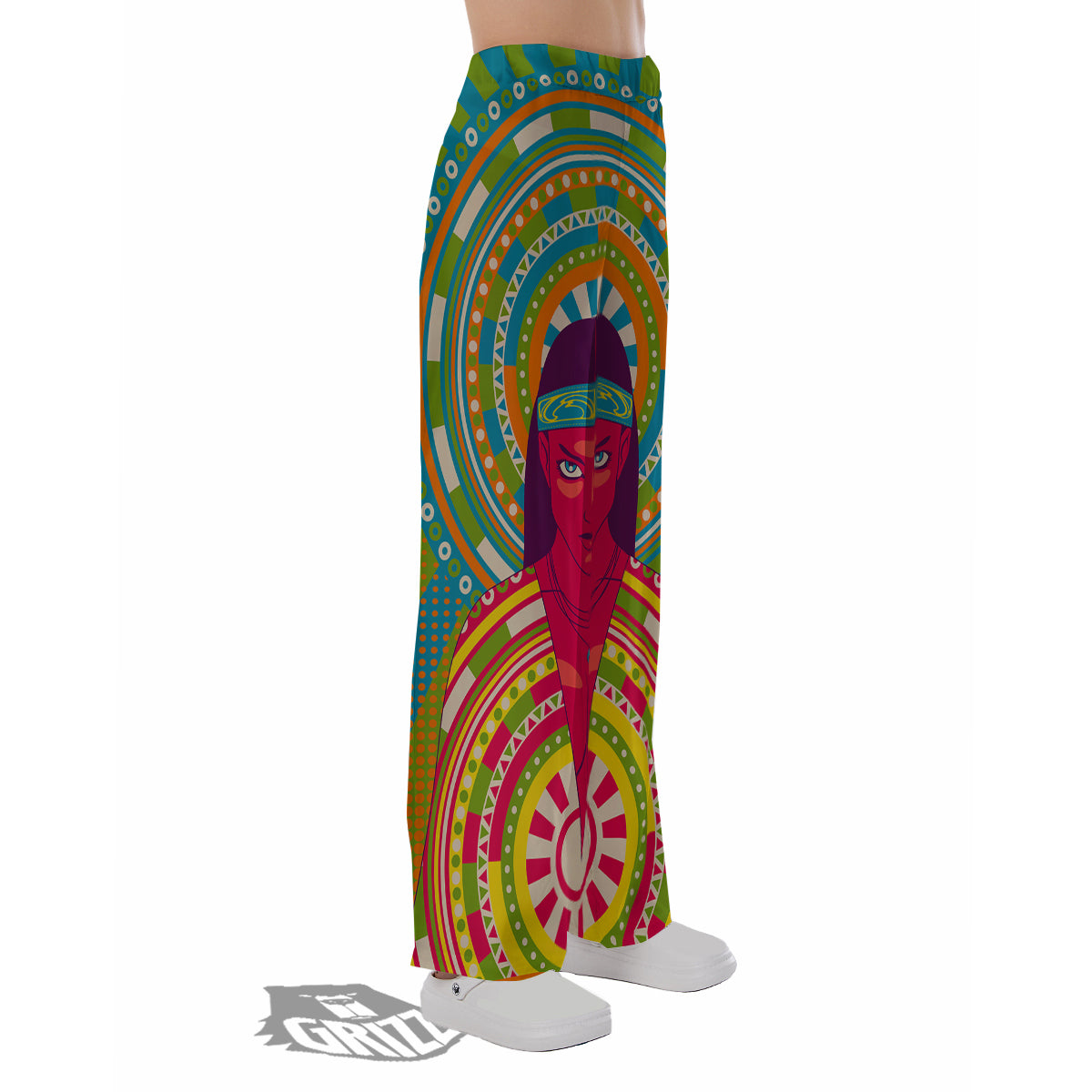 Abstract Psychedelic Women Print Pajama Pants-grizzshop