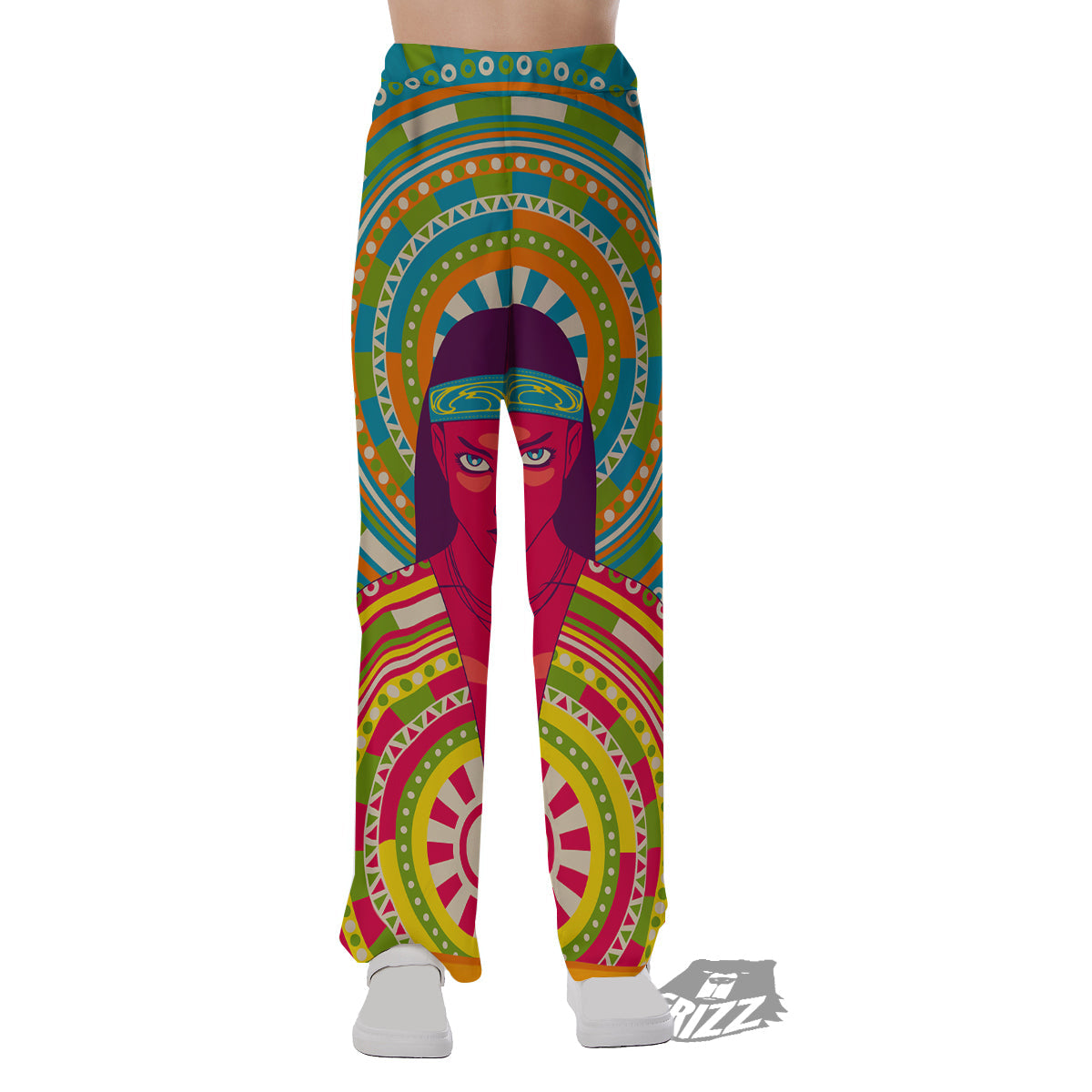 Abstract Psychedelic Women Print Pajama Pants-grizzshop
