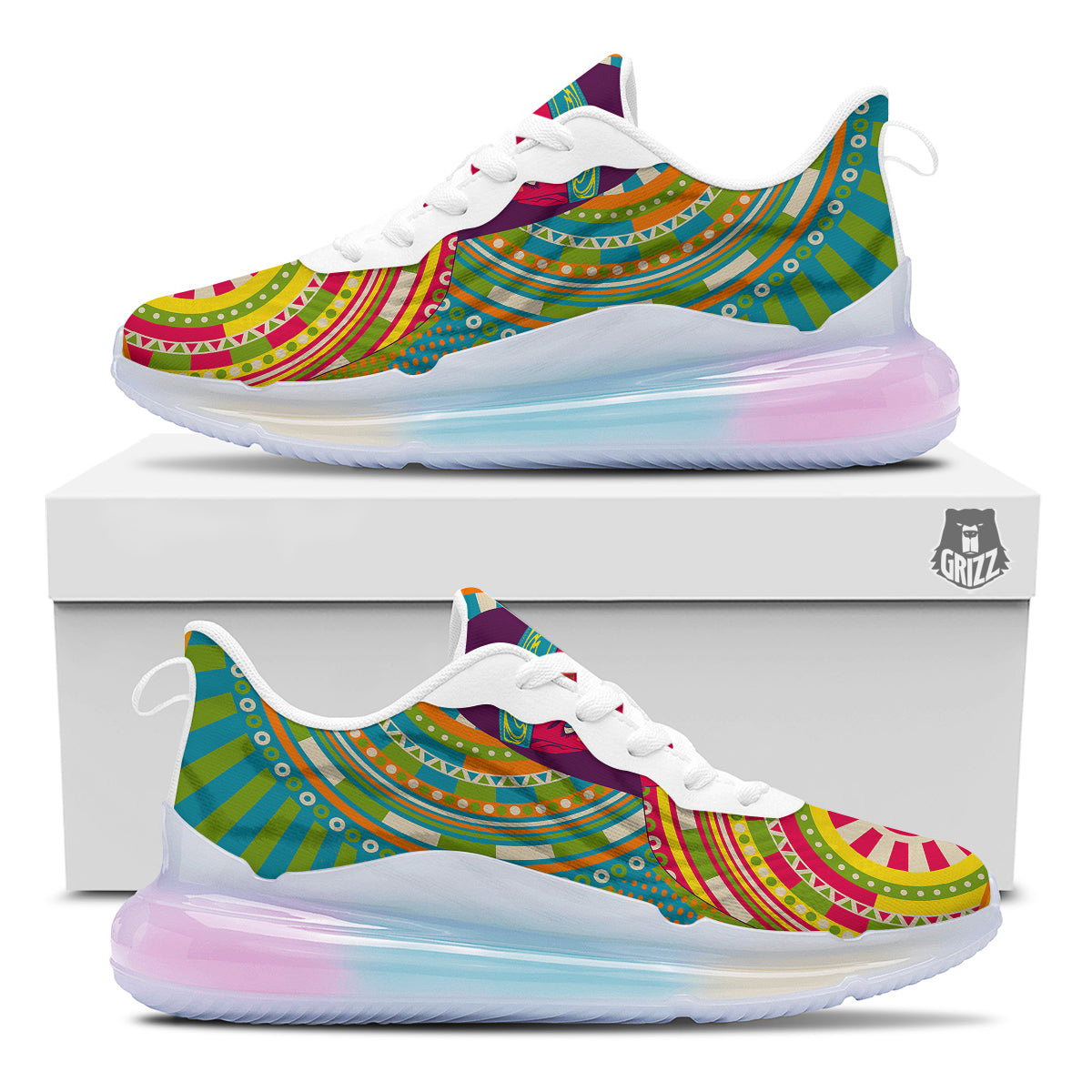 Abstract Psychedelic Women Print Running Sneakers-grizzshop