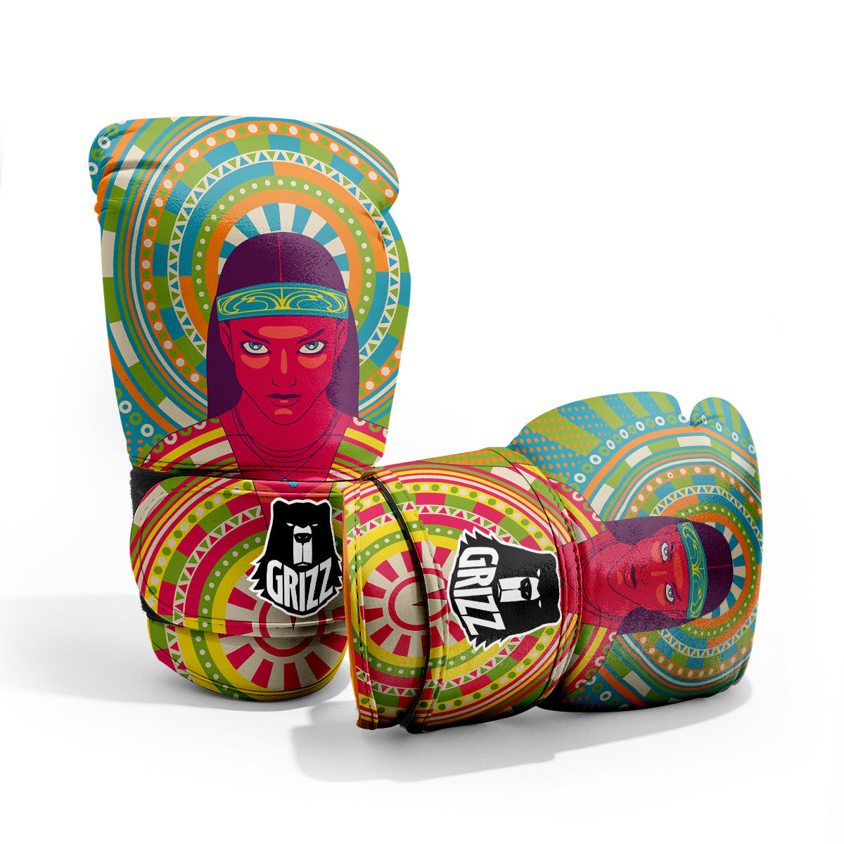 Abstract Psychedelic Women Print Pro Boxing Glove