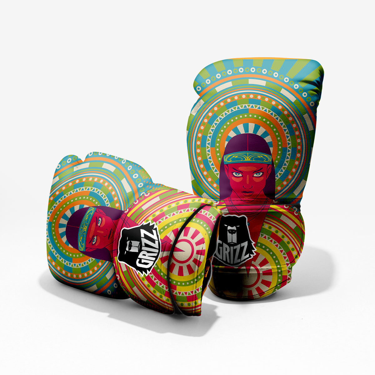 Abstract Psychedelic Women Print Pro Boxing Glove