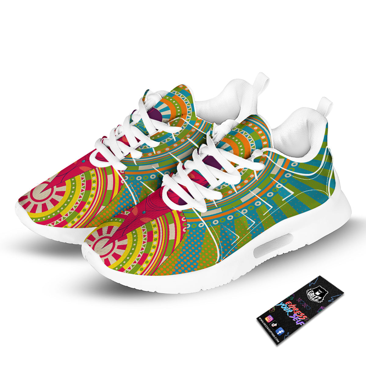 Abstract Psychedelic Women Print Tennis Shoes-grizzshop