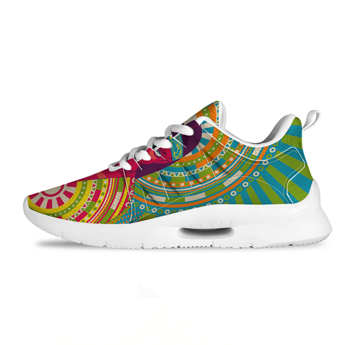 Abstract Psychedelic Women Print Tennis Shoes-grizzshop