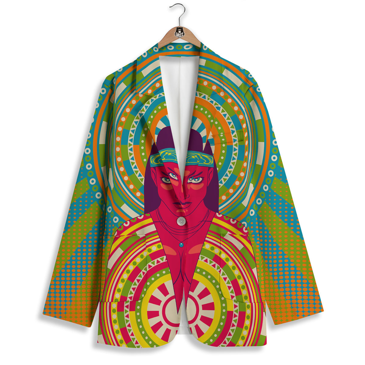 Abstract Psychedelic Women Print Women's Blazer-grizzshop