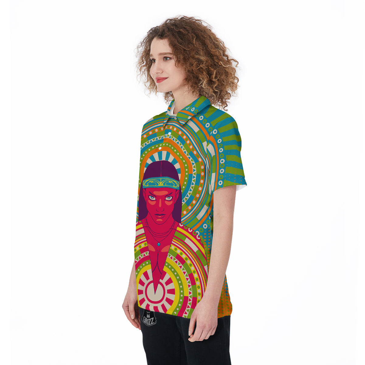Abstract Psychedelic Women Print Women's Golf Shirts-grizzshop
