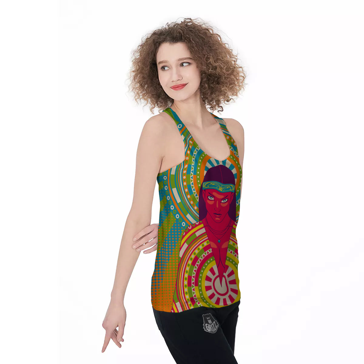 Abstract Psychedelic Women Print Women's Racerback Tank Top-grizzshop