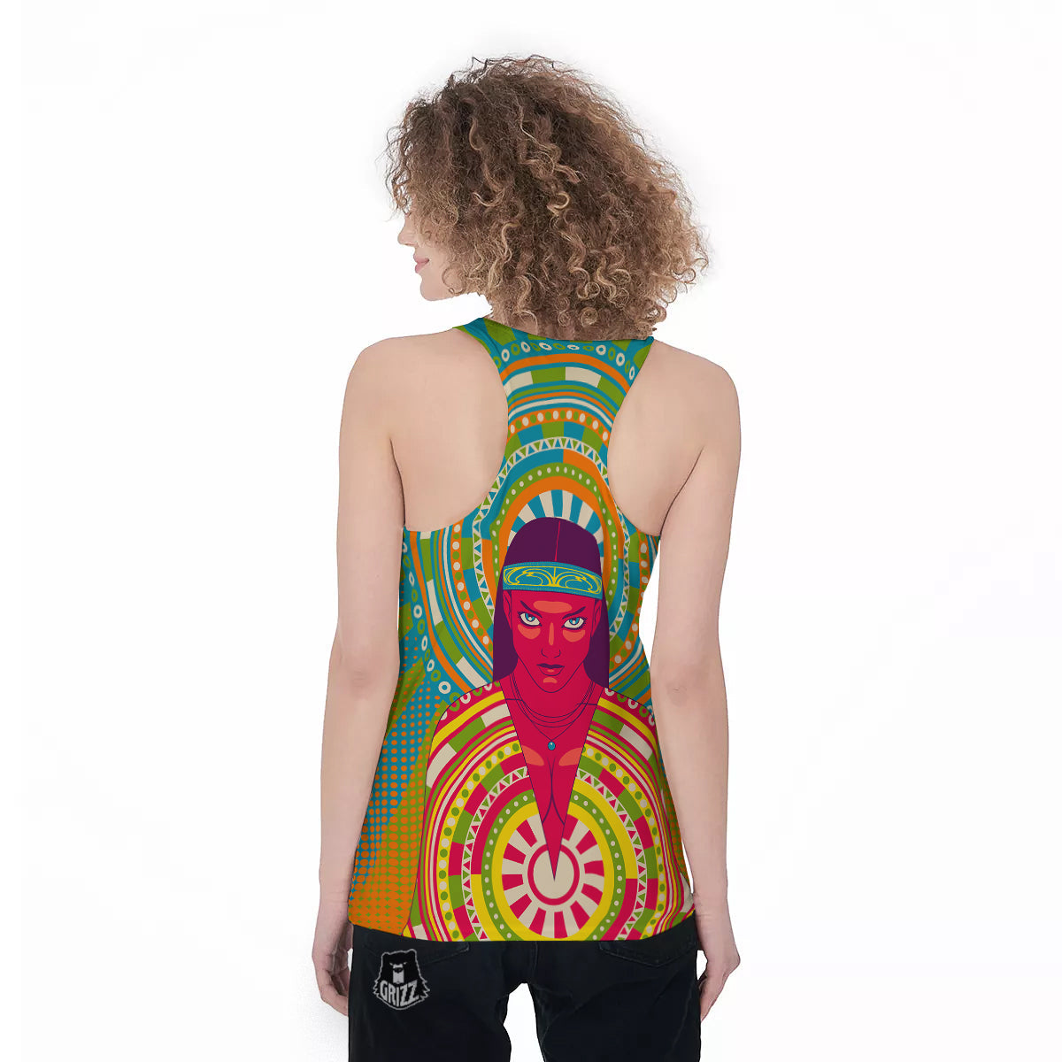 Abstract Psychedelic Women Print Women's Racerback Tank Top-grizzshop