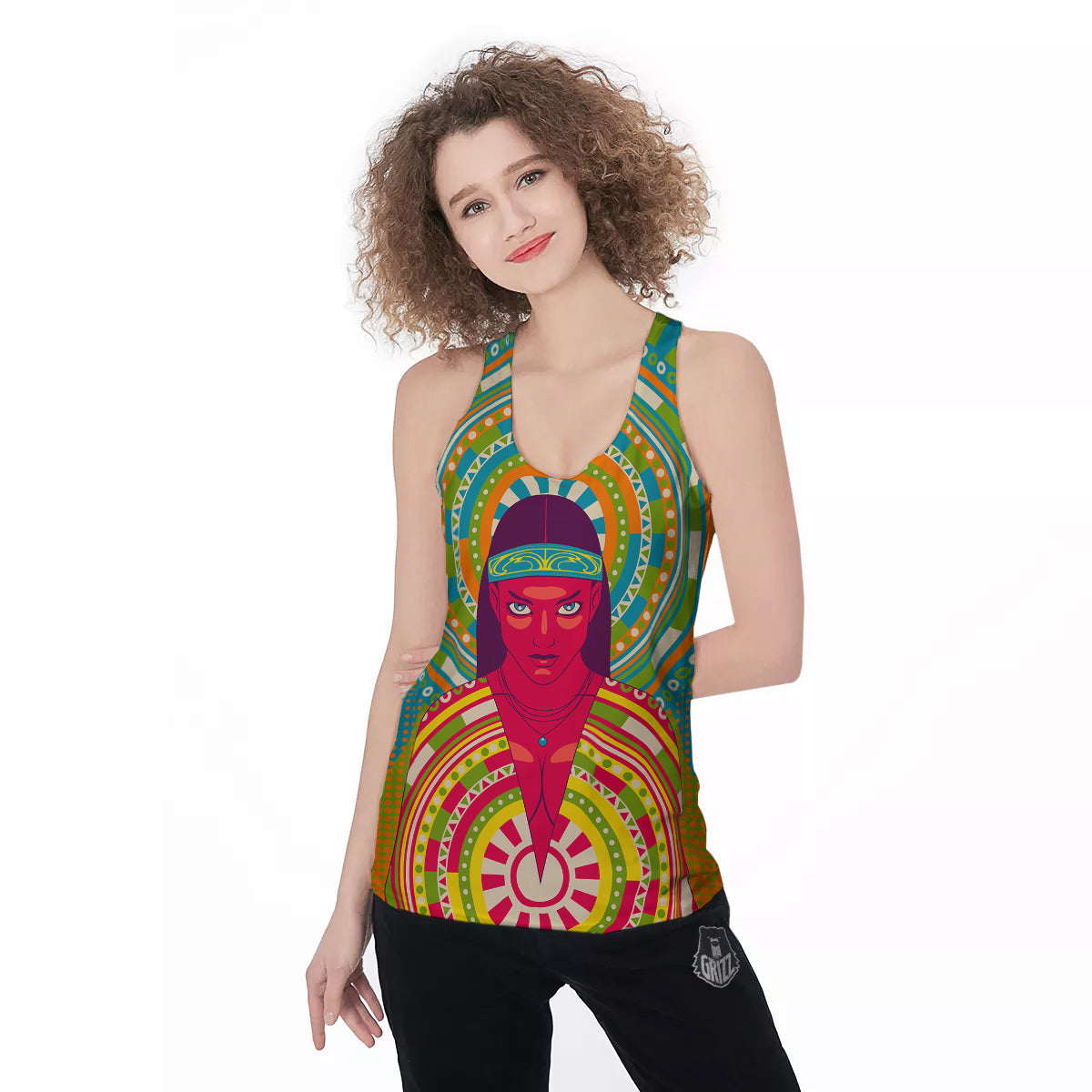 Abstract Psychedelic Women Print Women's Racerback Tank Top-grizzshop