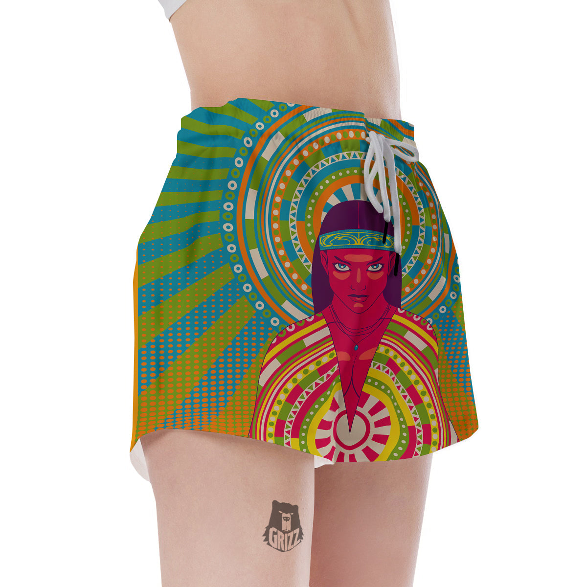 Abstract Psychedelic Women Print Women's Shorts-grizzshop