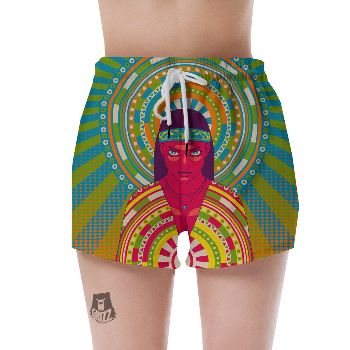 Abstract Psychedelic Women Print Women's Shorts-grizzshop