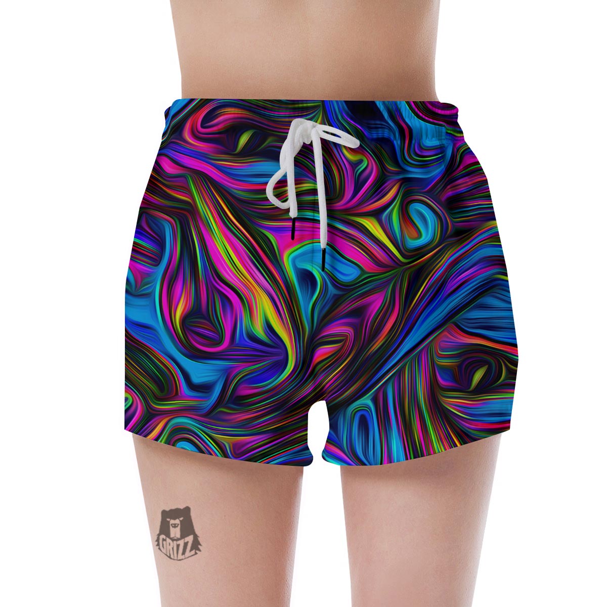 Abstract Psychedelic Women's Shorts-grizzshop