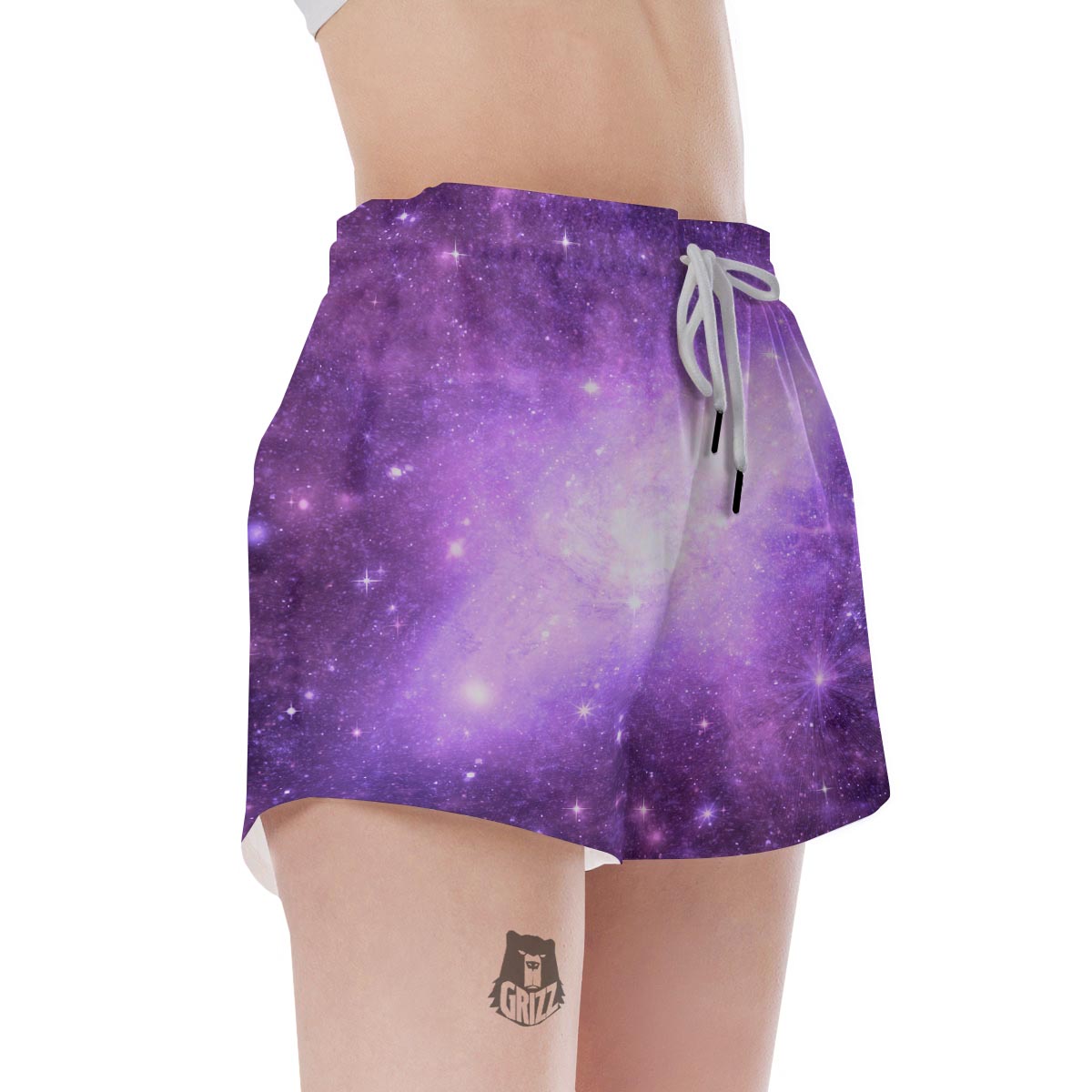 Abstract Purple Galaxy Space Women's Shorts-grizzshop