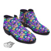 Abstract Purple Graffiti Print Pattern Ankle Boots-grizzshop