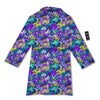 Abstract Purple Graffiti Print Pattern Bathrobe-grizzshop