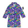 Abstract Purple Graffiti Print Pattern Bathrobe-grizzshop