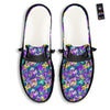 Abstract Purple Graffiti Print Pattern Black Loafers-grizzshop