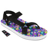 Abstract Purple Graffiti Print Pattern Black Open Toe Sandals-grizzshop